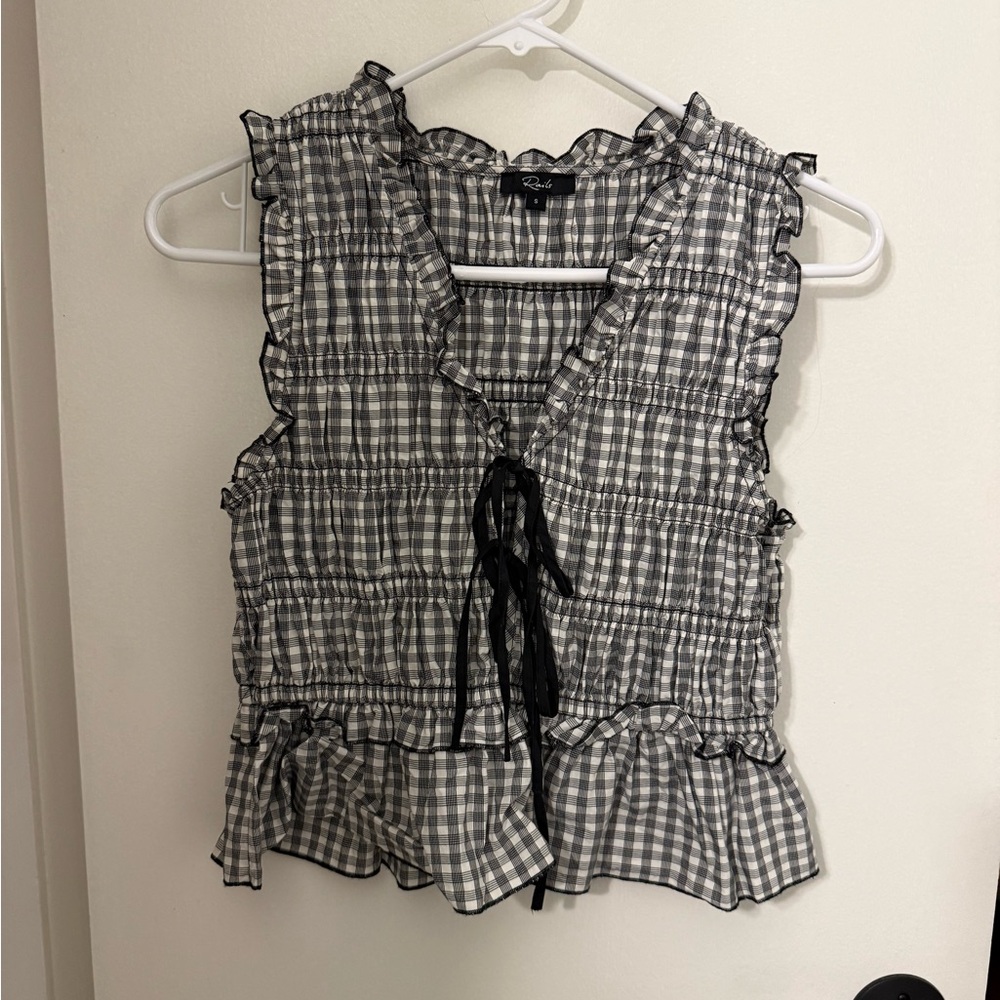 Rails Martine Gingham Cotton-Blend Blouse